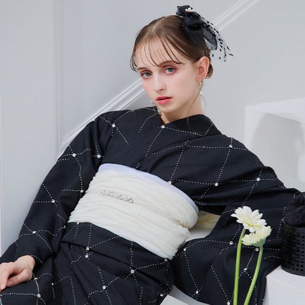 画像5: 【アクセサリー：ヘッドドレス】ドットレースビジューリボン帽 / カクテルハット / トーク帽【HC02】 (5)