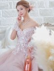 画像14: 【 関西コレクション着用】【Lip line/リップライン】フラワー刺繍/ オフショル/ ラメチュール/ スピンドル/ フレア/ Aライン/ ロングドレス/ キャバドレス long[HC03] (14)