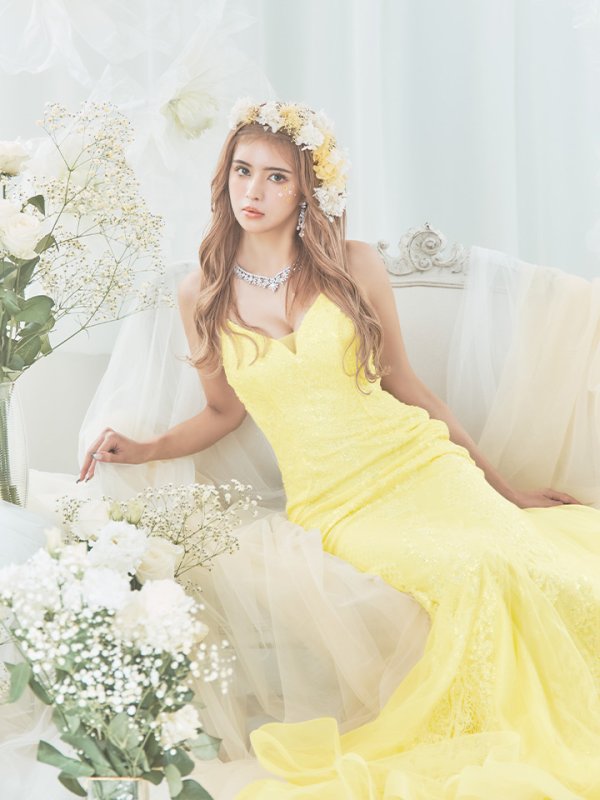 画像8: 【関西コレクション着用】【Lip line/リップライン】スパンコール刺繍/ キャミソール/ チュール/ マーメイド/ ロングドレス/ キャバドレス long[HC03] (8)