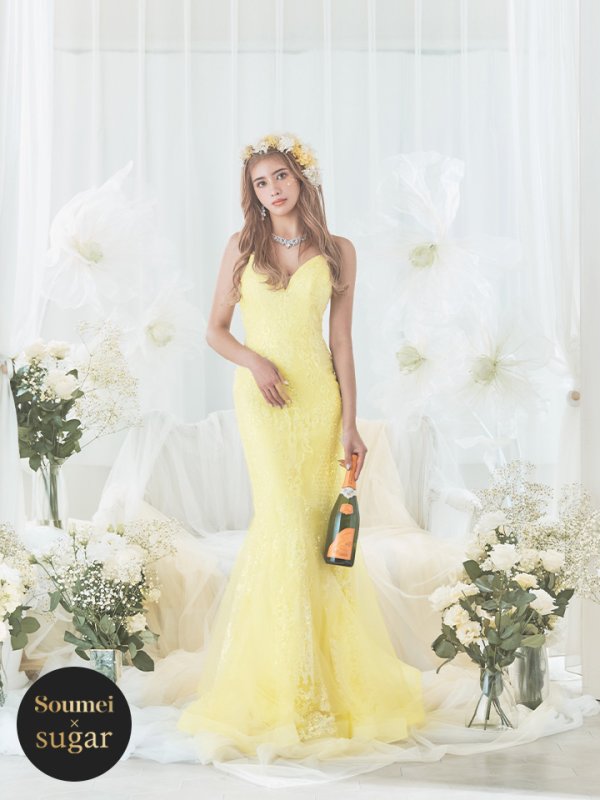 画像3: 【関西コレクション着用】【Lip line/リップライン】スパンコール刺繍/ キャミソール/ チュール/ マーメイド/ ロングドレス/ キャバドレス long[HC03] (3)