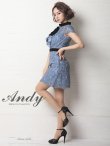 画像3: 【Andy ANDY Fashion Press 12 COLLECTION 07】フラワーレース / ブローチ付き / 半袖 /ハイネック /タイト / ミニドレス / キャバドレス[OF05] (3)