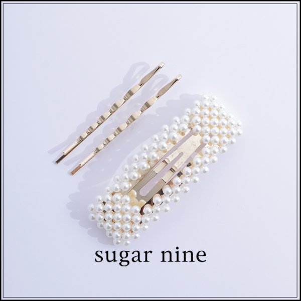 画像2: 【アクセサリー：バレッタ】ゴールドピン&パールバレッタ【1カラー】[OF02-D] (2)