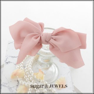 アクセサリー：バレッタ】ビジューリボンバレッタ【1カラー