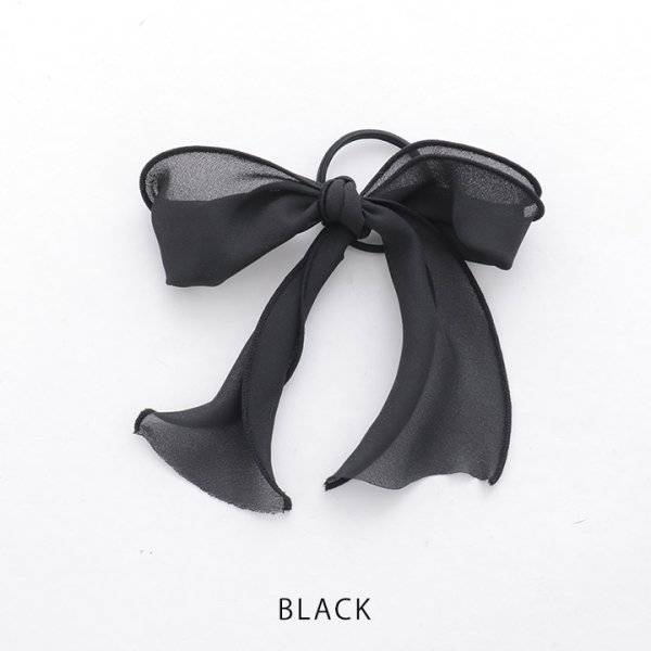 画像2: 【アクセサリー/ヘアゴム】シアーリボンヘアゴム【2カラー】[OF02] (2)