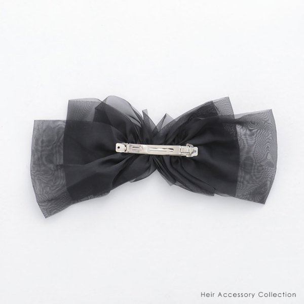 画像4: 【ヘアアクセサリー】ビックシフォンリボンバレッタ【2カラー】[OF02] (4)