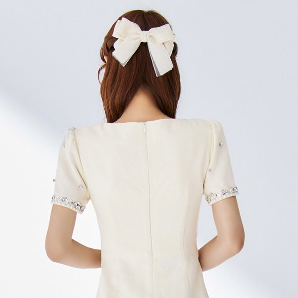 画像10: 【アクセサリー：バレッタ】ビジューシフォンリボンバレッタ【4カラー】[OF02] (10)