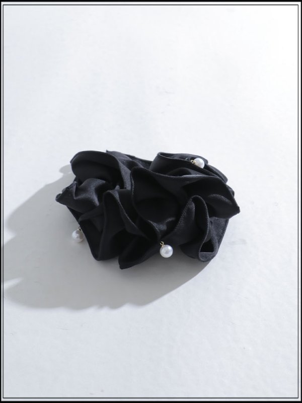 画像2: 【ヘアアクセサリー】パール付きシュシュ【1カラー】[OF02] (2)