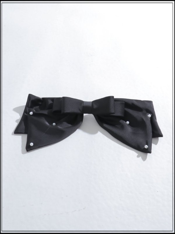画像2: 【ヘアアクセサリー】パールリボンバレッタ【1カラー】[OF02] (2)