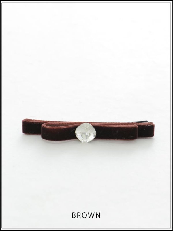 画像4: 【ヘアアクセサリー】ベロアリボンヘアピン【Fサイズ/3カラー】[OF02] (4)