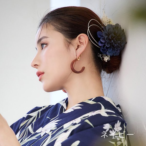 画像6: 【浴衣小物】3連フラワーコサージュ【1カラー】[YMT] (6)