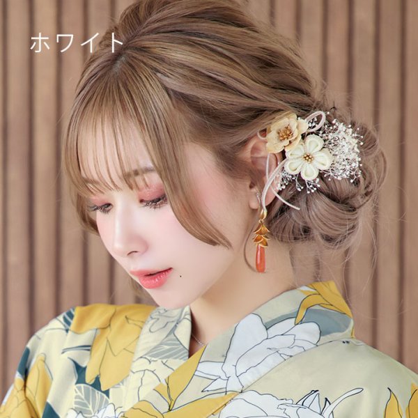 画像8: 【浴衣小物】ダブルフラワーコサージュ【3カラー】[YMT] (8)