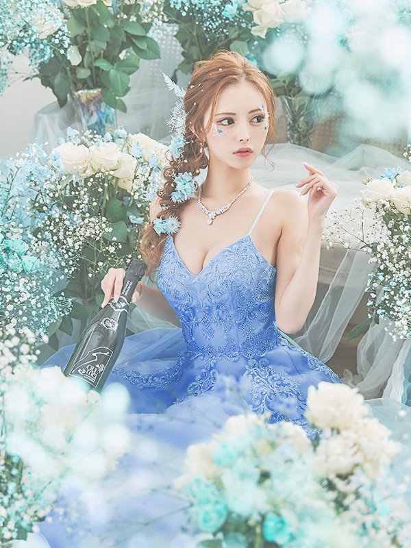 画像16: 【NENE/関西コレクション着用】【NENE/Lip line/リップライン】デザイン刺繍レース/ スピンドル/ キャミソール/ Aライン/ プリンセス/ フレア/ ロングドレス/ キャバドレス long[HC03] (16)