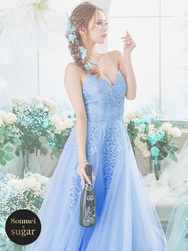 画像5: 【NENE/関西コレクション着用】【NENE/Lip line/リップライン】デザイン刺繍レース/ スピンドル/ キャミソール/ Aライン/ プリンセス/ フレア/ ロングドレス/ キャバドレス long[HC03] (5)