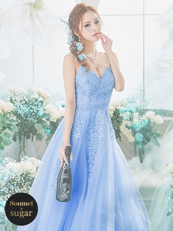 画像6: 【NENE/関西コレクション着用】【NENE/Lip line/リップライン】デザイン刺繍レース/ スピンドル/ キャミソール/ Aライン/ プリンセス/ フレア/ ロングドレス/ キャバドレス long[HC03] (6)