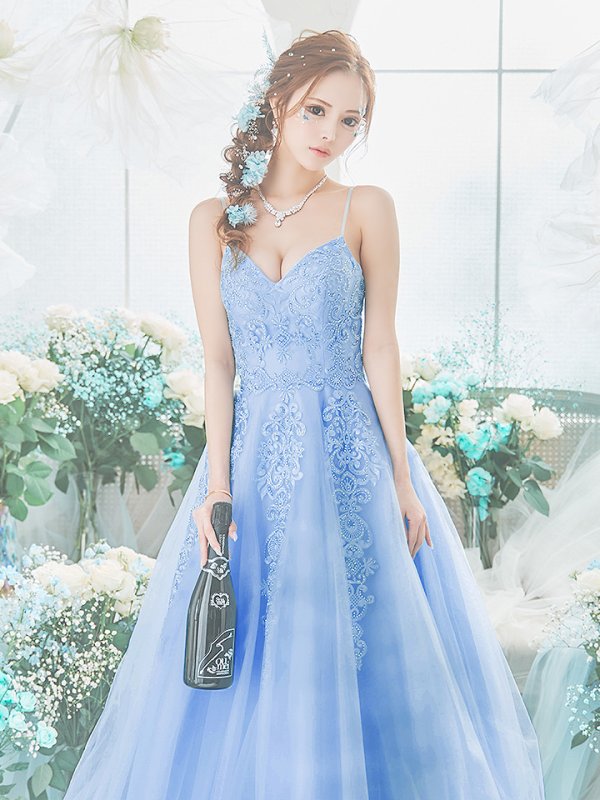 画像11: 【NENE/関西コレクション着用】【NENE/Lip line/リップライン】デザイン刺繍レース/ スピンドル/ キャミソール/ Aライン/ プリンセス/ フレア/ ロングドレス/ キャバドレス long[HC03] (11)