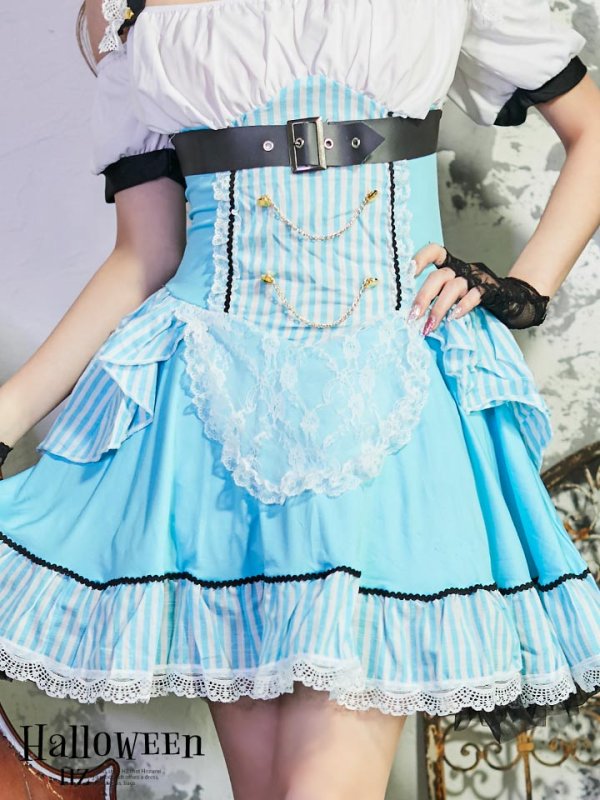 画像7: 【即日発送】【ハロウィン】メイドコスプレ4点セット（293 / STEE01）[HC03] (7)