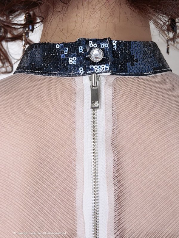 画像15: 【ANDY/アンディ】フリンジデザイン/ スパンコール/ ボーダー/ ノースリーブ/ タイト/ ミニドレス/ キャバドレス[OF05] (15)