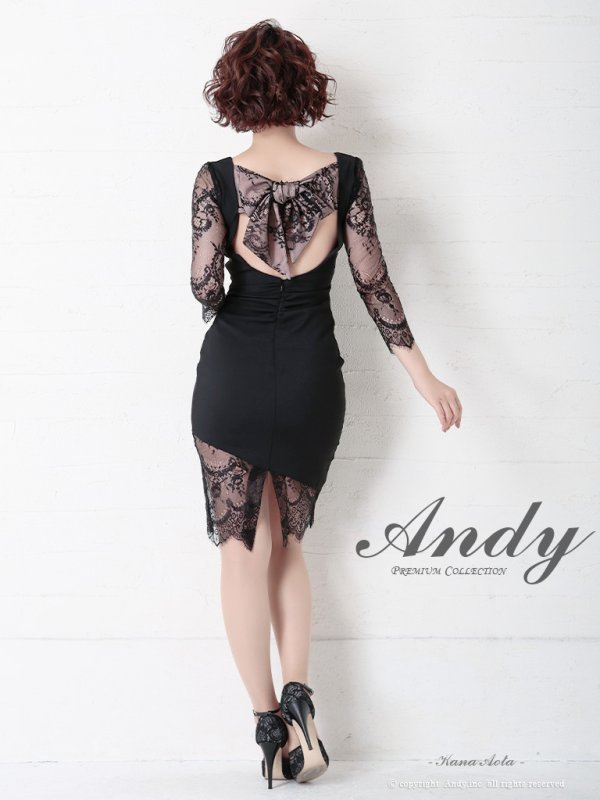 画像20: 【ANDY/アンディ】レース/ 七分袖/ バックリボン/ タイト/ ミニドレス/ キャバドレス[FB03] (20)