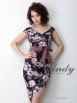 画像9: 【ANDY/アンディ】フラワープリント/ウエストリボン/アシメ/ウエストカット/キャバドレス[FB03] (9)