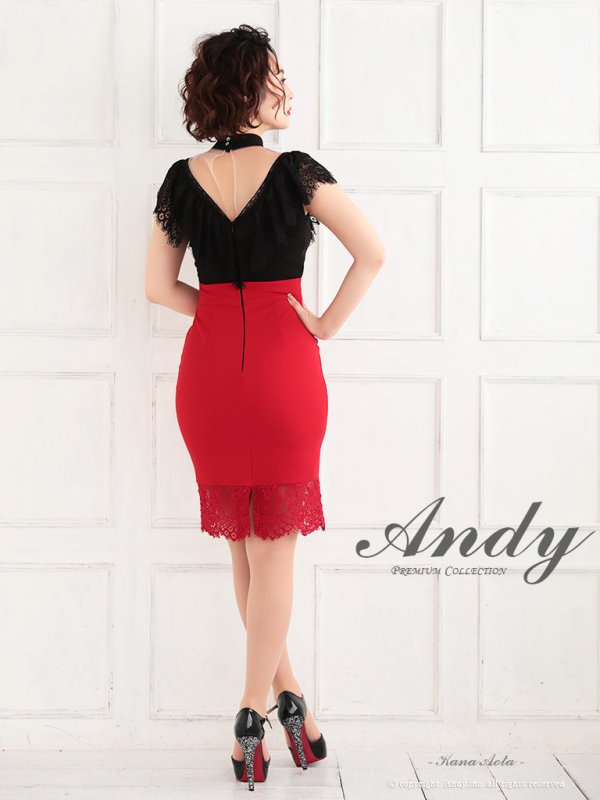 画像4: Andy ANDY Fashion Press 04 COLLECTION 07【ANDY/アンディ】レース/ ハイウエスト切替/ ショートスリーブ/ タイト/ ミニドレス/ キャバドレス[OF05] (4)