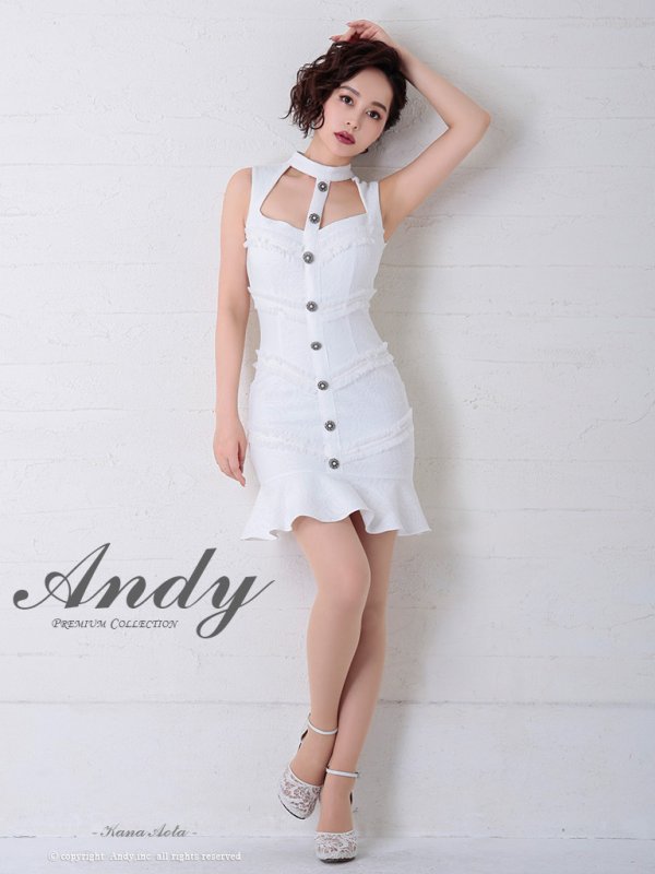 画像2: Andy ANDY Fashion Press 05 COLLECTION 04【ANDY/アンディ】カットアウト/ ノースリーブ/ タイト/ 裾フリル/ ミニドレス/ キャバドレス[OF05] (2)