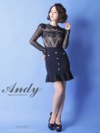 画像2: 【Andy ANDY Fashion Press 07 COLLECTION 02】シアー/ フリルデザイン/ 長袖/ロングスリーブ/ タイト/ ミニドレス/ キャバドレス[OF05] (2)