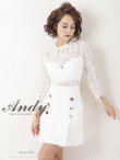 画像16: 【Andy ANDY Fashion Press 09 COLLECTION 05】フラワーレース/ ゴールドボタンデザイン/ 七分袖/ 長袖/ 袖あり/ プリーツ/ ミニドレス/ キャバドレス[OF05] (16)