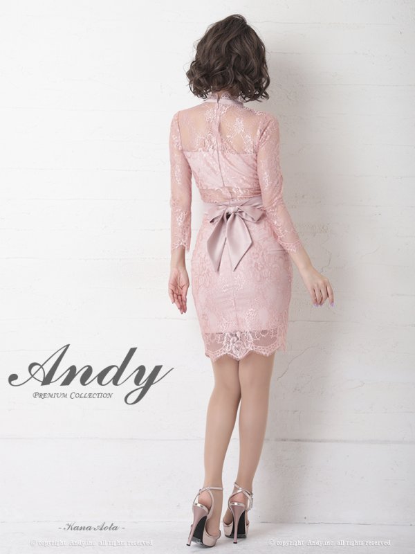画像30: 【ANDY/アンディ】総レース/ 袖あり/ 長袖/ バックリボン/ タイト/ ミニドレス / キャバドレス[OF05] (30)