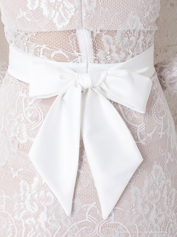 画像7: 【ANDY/アンディ】総レース/ 袖あり/ 長袖/ バックリボン/ タイト/ ミニドレス / キャバドレス[OF05] (7)