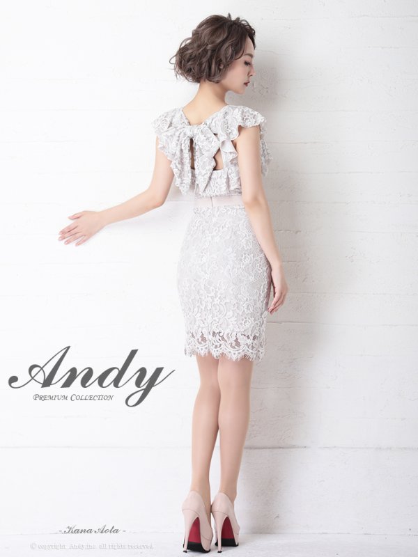 画像4: 【ANDY/アンディ】フラワーレース/ フリル/ バックリボン/ タイト/ ミニドレス/ キャバドレス[OF05] (4)