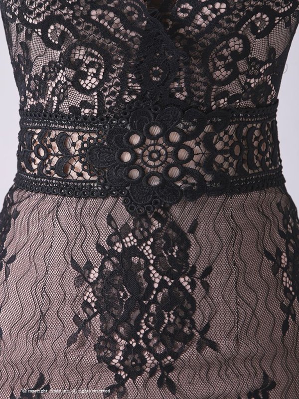 画像7: 【ANDY/アンディ】総レース/ バストクロスデザイン/ 長袖/ 袖あり/ タイト/ ミニドレス/ キャバドレス[OF05] (7)