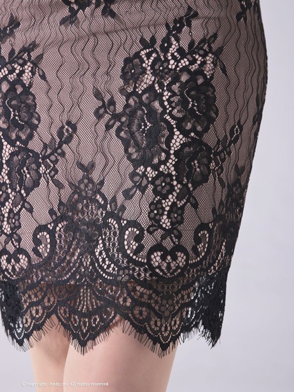 画像8: 【ANDY/アンディ】総レース/ バストクロスデザイン/ 長袖/ 袖あり/ タイト/ ミニドレス/ キャバドレス[OF05] (8)