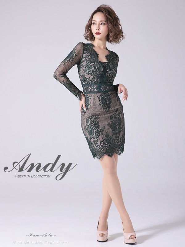 画像27: 【ANDY/アンディ】総レース/ バストクロスデザイン/ 長袖/ 袖あり/ タイト/ ミニドレス/ キャバドレス[OF05] (27)