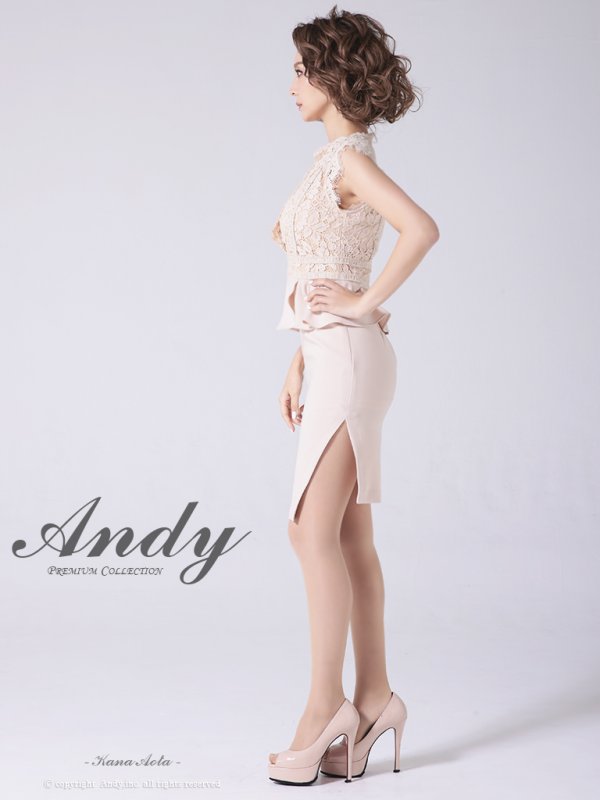 画像3: 【Andy ANDY Fashion Press 13 COLLECTION 02】レース切り替え/ ペプラム/ ノースリーブ/ タイト/ ミニドレス/ キャバドレス[OF05] (3)