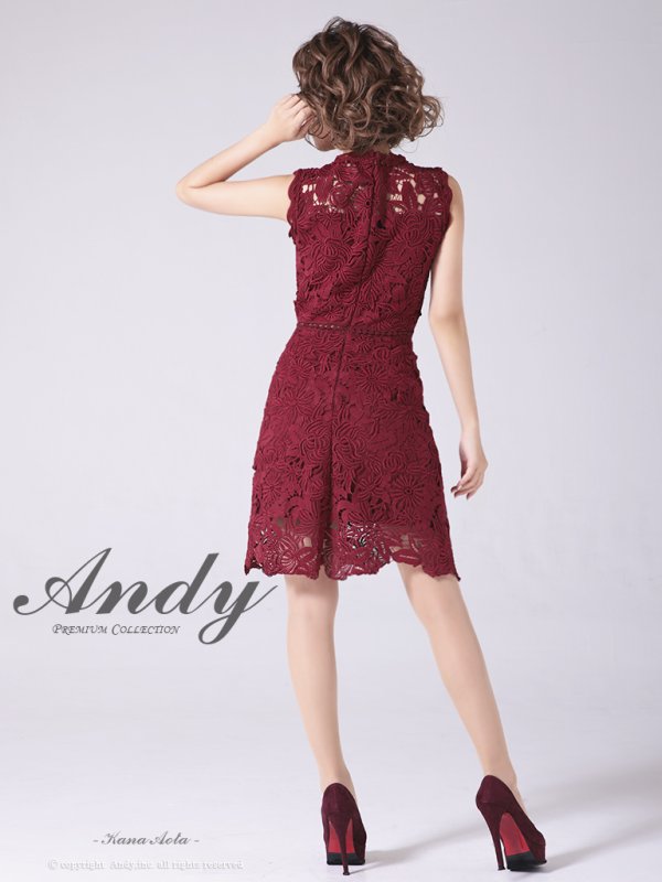 画像4: 【LIMITED SALE開催中！! 11月11日より順次発送予定】【ANDY/アンディ】ワンカラー/ フラワーレース/ ノースリーブ/ Aライン/ ミニドレス/ キャバドレス[OF05] (4)