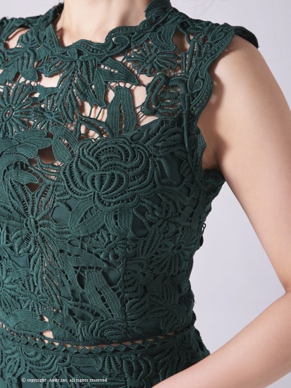 画像14: 【LIMITED SALE開催中！! 11月11日より順次発送予定】【ANDY/アンディ】ワンカラー/ フラワーレース/ ノースリーブ/ Aライン/ ミニドレス/ キャバドレス[OF05] (14)