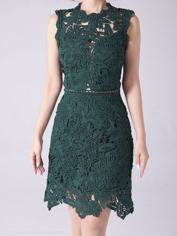 画像13: 【LIMITED SALE開催中！! 11月11日より順次発送予定】【ANDY/アンディ】ワンカラー/ フラワーレース/ ノースリーブ/ Aライン/ ミニドレス/ キャバドレス[OF05] (13)
