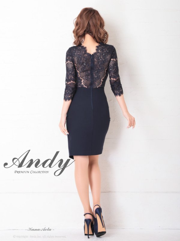 画像27: 【ANDY/アンディ】レース切替/ 長袖/ 袖あり/ アシメスカート/ タイト/ ミニドレス/ キャバドレス[FB03] (27)
