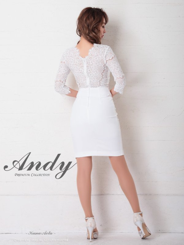 画像37: 【ANDY/アンディ】レース切替/ 長袖/ 袖あり/ アシメスカート/ タイト/ ミニドレス/ キャバドレス[FB03] (37)