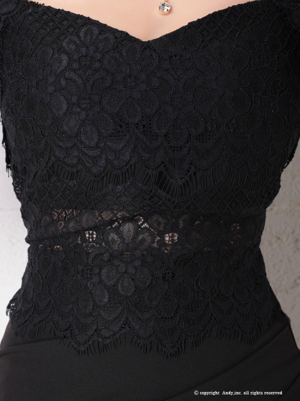 画像5: 【ANDY/アンディ】レース切替/ 長袖/ 袖あり/ アシメスカート/ タイト/ ミニドレス/ キャバドレス[FB03] (5)