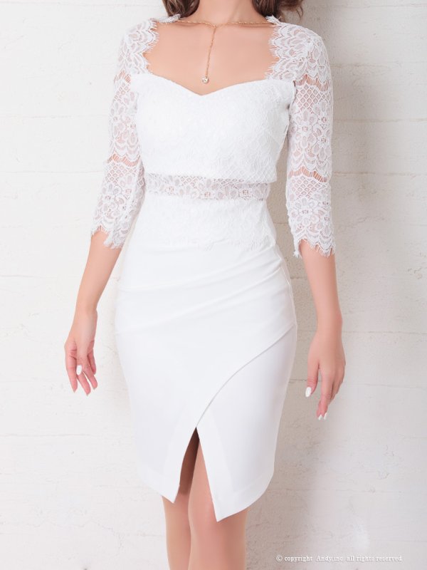 画像38: 【ANDY/アンディ】レース切替/ 長袖/ 袖あり/ アシメスカート/ タイト/ ミニドレス/ キャバドレス[FB03] (38)