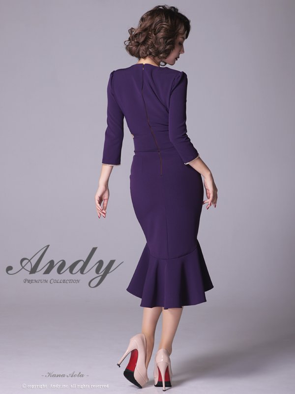 画像28: 【ANDY/アンディ】マーメイド/ 七分袖/ 長袖/ 袖あり/ カットアウト/ ワンカラー/ テールカット/ フリル/ ミディアム/ キャバドレス[OF05] (28)
