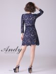 画像5: 【Andy ANDY Fashion Press 14 COLLECTION 03】 フラワーレース / ウエストリボン/ 長袖/ 袖あり/ Aライン/ ミニドレス/ キャバドレス[OF05] (5)