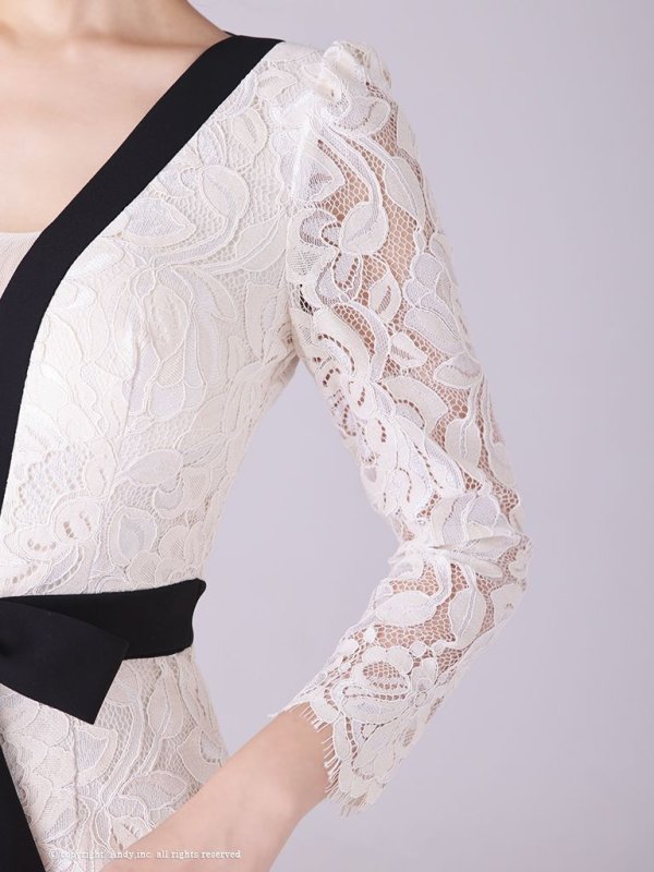 画像16: 【Andy ANDY Fashion Press 14 COLLECTION 03】 フラワーレース / ウエストリボン/ 長袖/ 袖あり/ Aライン/ ミニドレス/ キャバドレス[OF05] (16)