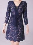 画像6: 【Andy ANDY Fashion Press 14 COLLECTION 03】 フラワーレース / ウエストリボン/ 長袖/ 袖あり/ Aライン/ ミニドレス/ キャバドレス[OF05] (6)