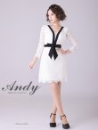 画像2: 【Andy ANDY Fashion Press 14 COLLECTION 03】 フラワーレース / ウエストリボン/ 長袖/ 袖あり/ Aライン/ ミニドレス/ キャバドレス[OF05] (2)