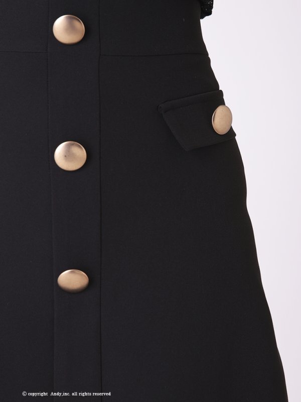 画像16: 【ANDY/アンディ】フラワーレース/ ハイネック/ 切替デザイン/ 袖あり/ 長袖/ Aライン/ ミニドレス/ キャバドレス[OF05] (16)