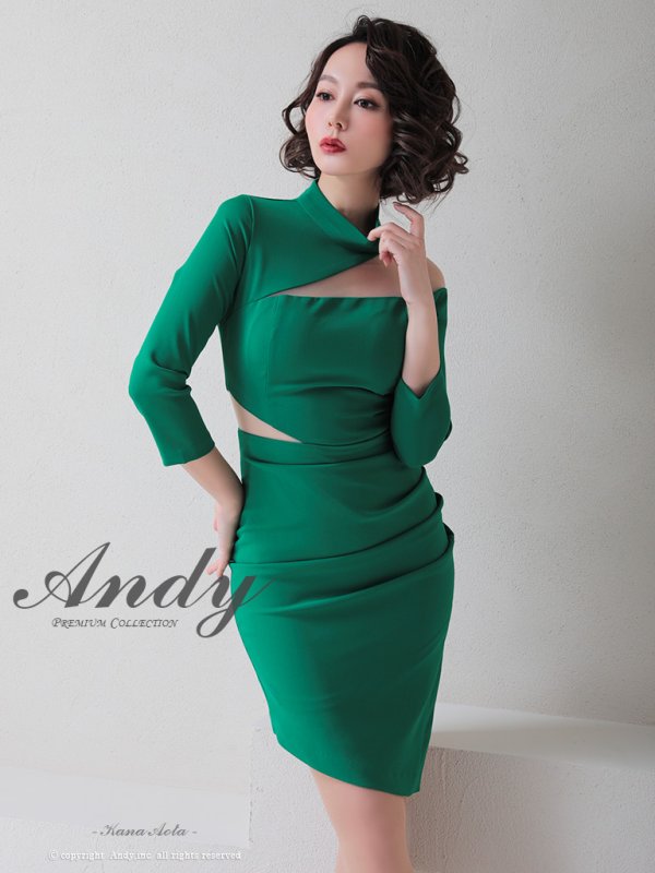 画像31: 【Andy ANDY Fashion Press 14 COLLECTION 09】ワンカラー/ カットアウト/ ハイネック/ アシメ/ 長袖/ 七分袖/ 袖あり/ タイト/ ミニドレス/ キャバドレス[OF05] (31)