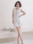 画像26: 【ANDY/アンディ】チェック柄/ ツイード/ フリンジ/ ノースリーブ/ 台形スカート/ フレア/ ワンピース/ ミニドレス/ キャバドレス[OF05] (26)