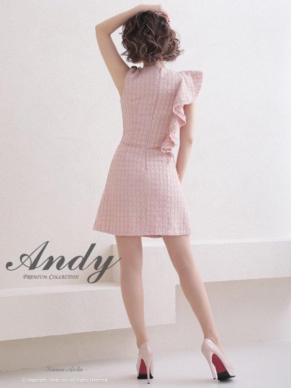 画像12: 【ANDY/アンディ】チェック柄/ ツイード/ フリル/ ノースリーブ/ 台形スカート/ フレア/ ワンピース/ ミニドレス/ キャバドレス[OF05] (12)